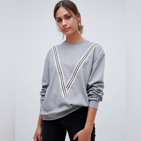 Moves By Minimum sporty stripe sweatshirt size Medium - Picture 1 of 11